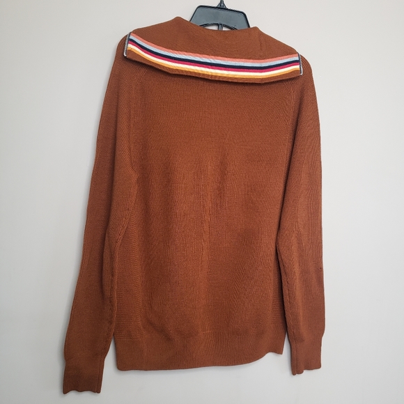 Scotch and Soda herren knit quarter zip pullover sweater L brown - Picture 3 of 5